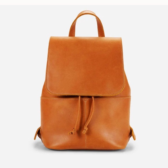 Parker Clay Handbags - Parker Clay Abby Drawstring Backpack, Rust Brown